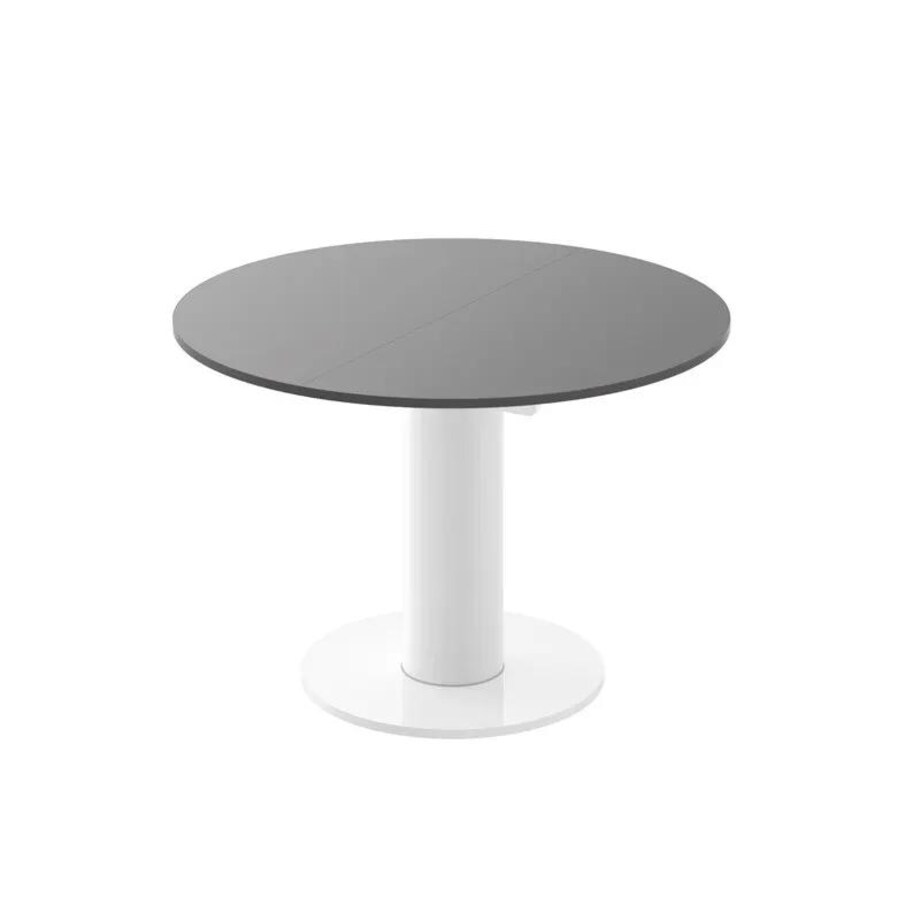 Stół rozkładany SOLO LUX 100(144)x100 szary połysk/biały połysk