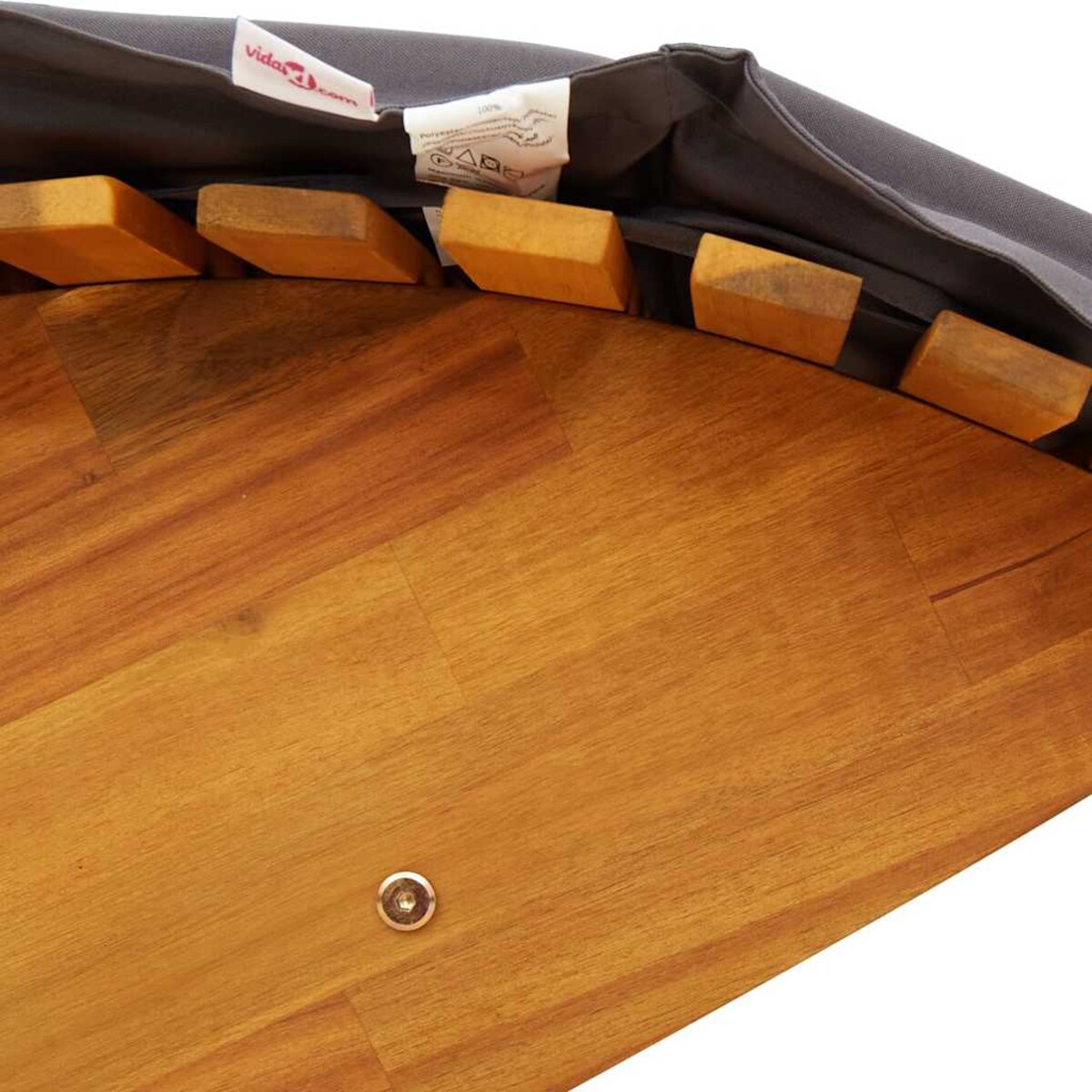 vidaXL Leżak bujany z poduszką, lite drewno akacjowe