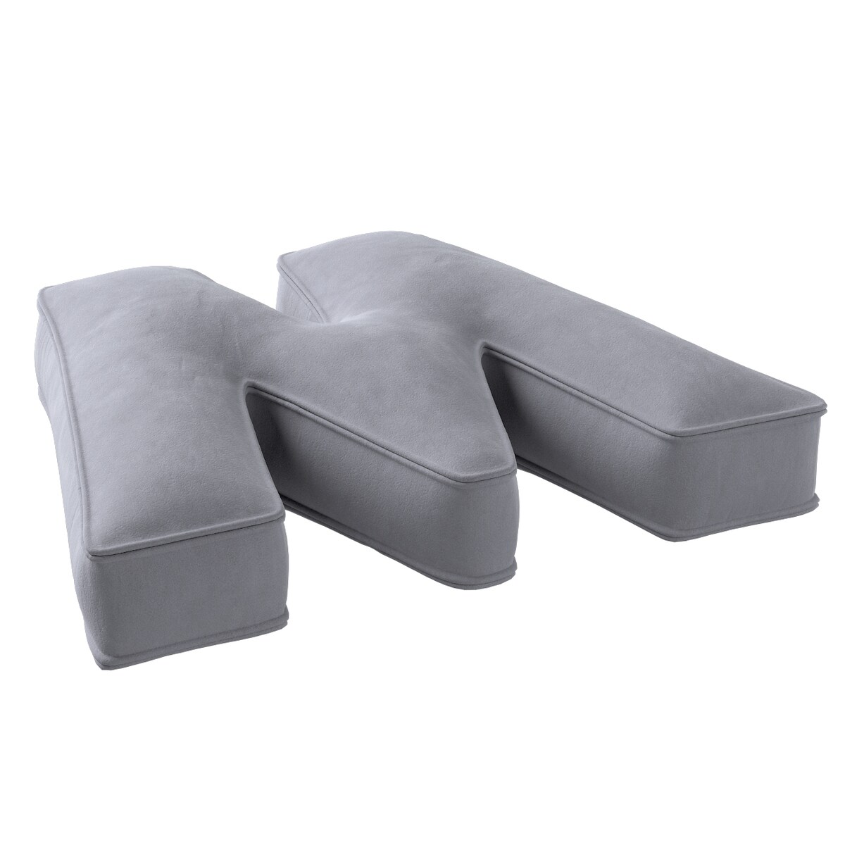 Poduszka literka W, srebrzysty szary, 35x40cm, Posh Velvet