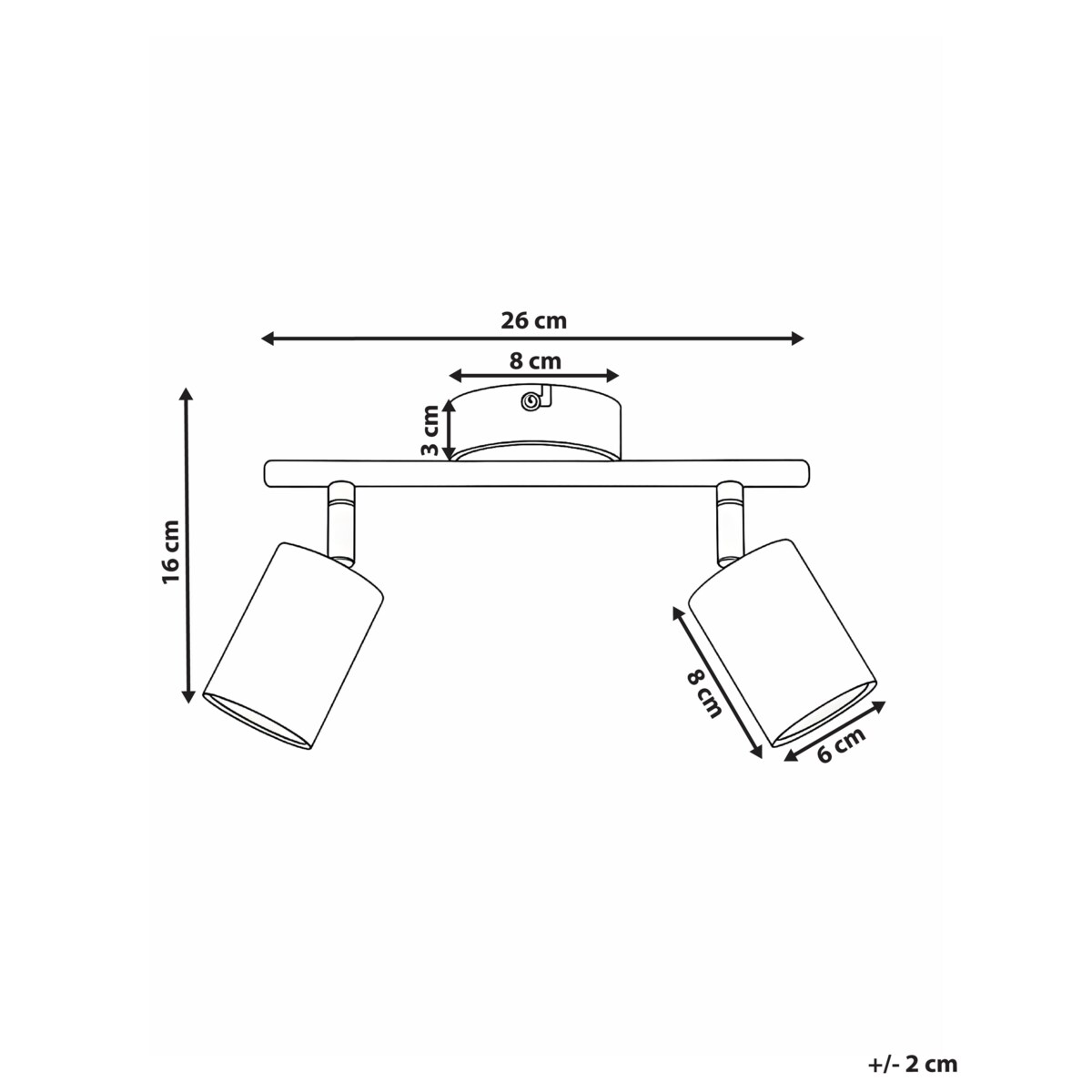 Lampa spot 2-punktowa NYANDO Metal Czarny