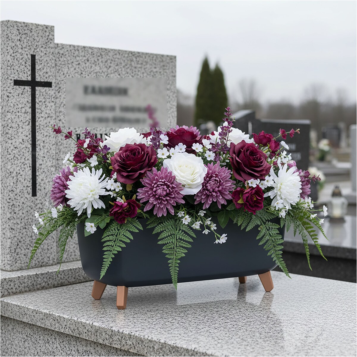 Donica Na Cmentarz Skrzynka Korytko Doniczka Na Wszystkich Świętych Gracia Case 58 Cm Antracyt