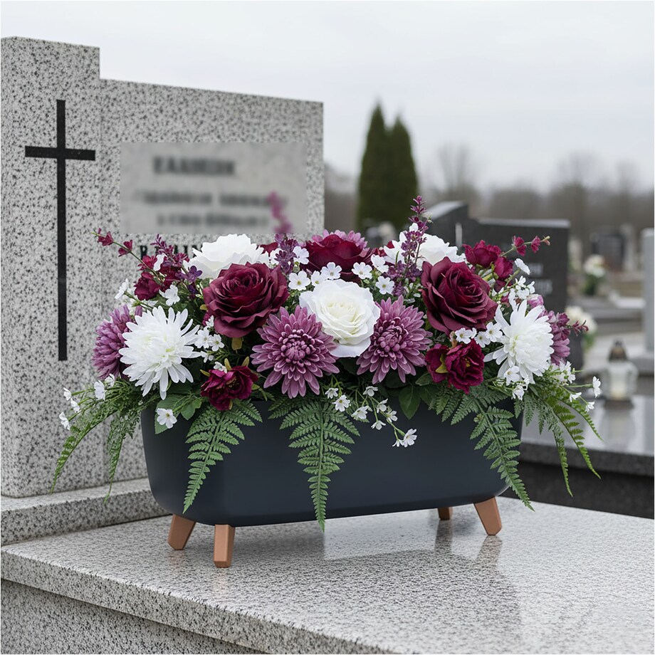 Donica Na Cmentarz Skrzynka Korytko Doniczka Na Wszystkich Świętych Gracia Case 58 Cm Antracyt