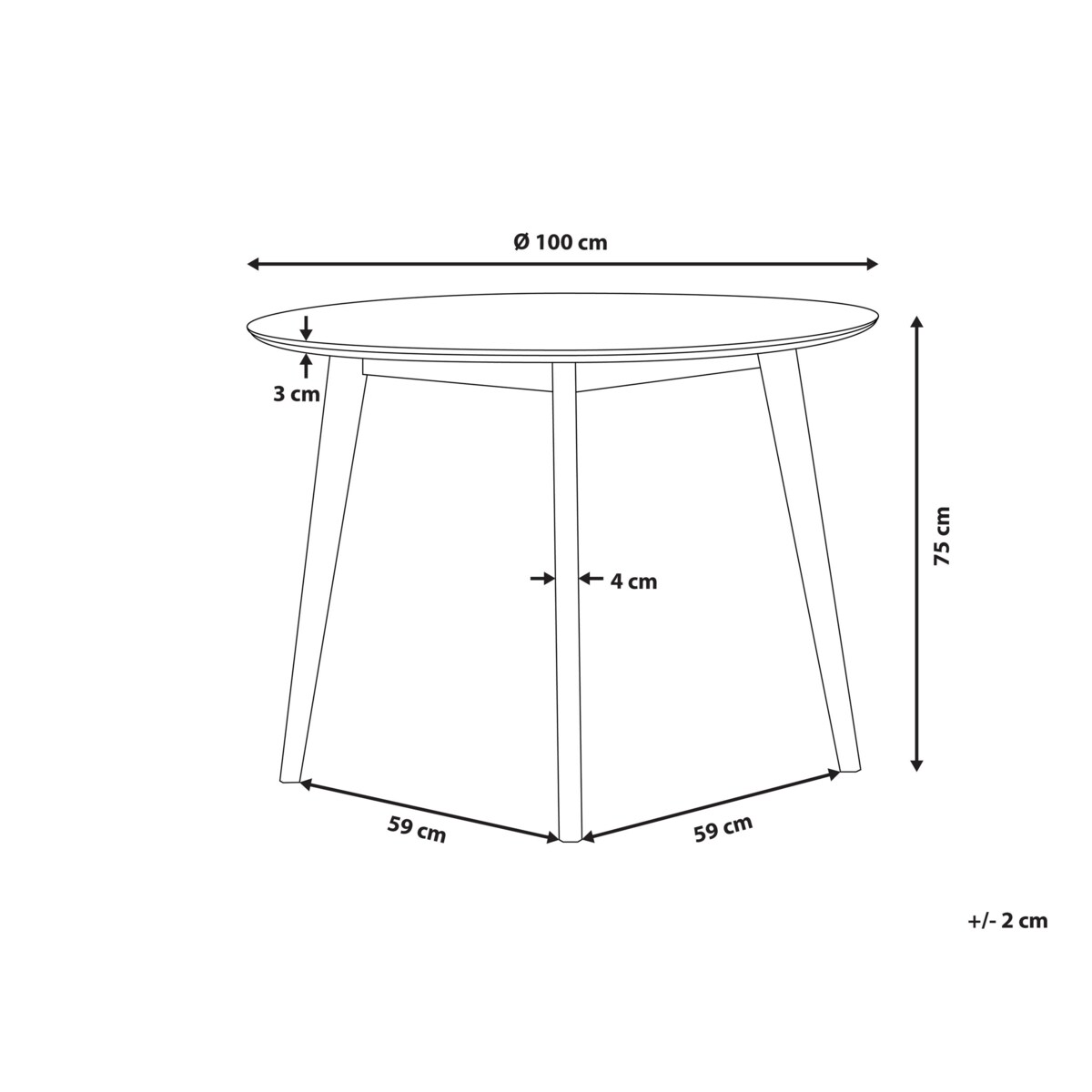Stół do jadalni okrągły ⌀ 100 cm biały ROXBY