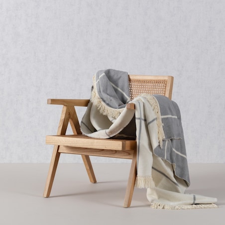 Koc Cosy Home 150x200 Grey&Ecru Check, 150 x 200 cm