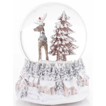 Szklana kula śnieżna z pozytywką 13,5x11x11 cm RENNA NELLA FORESTA