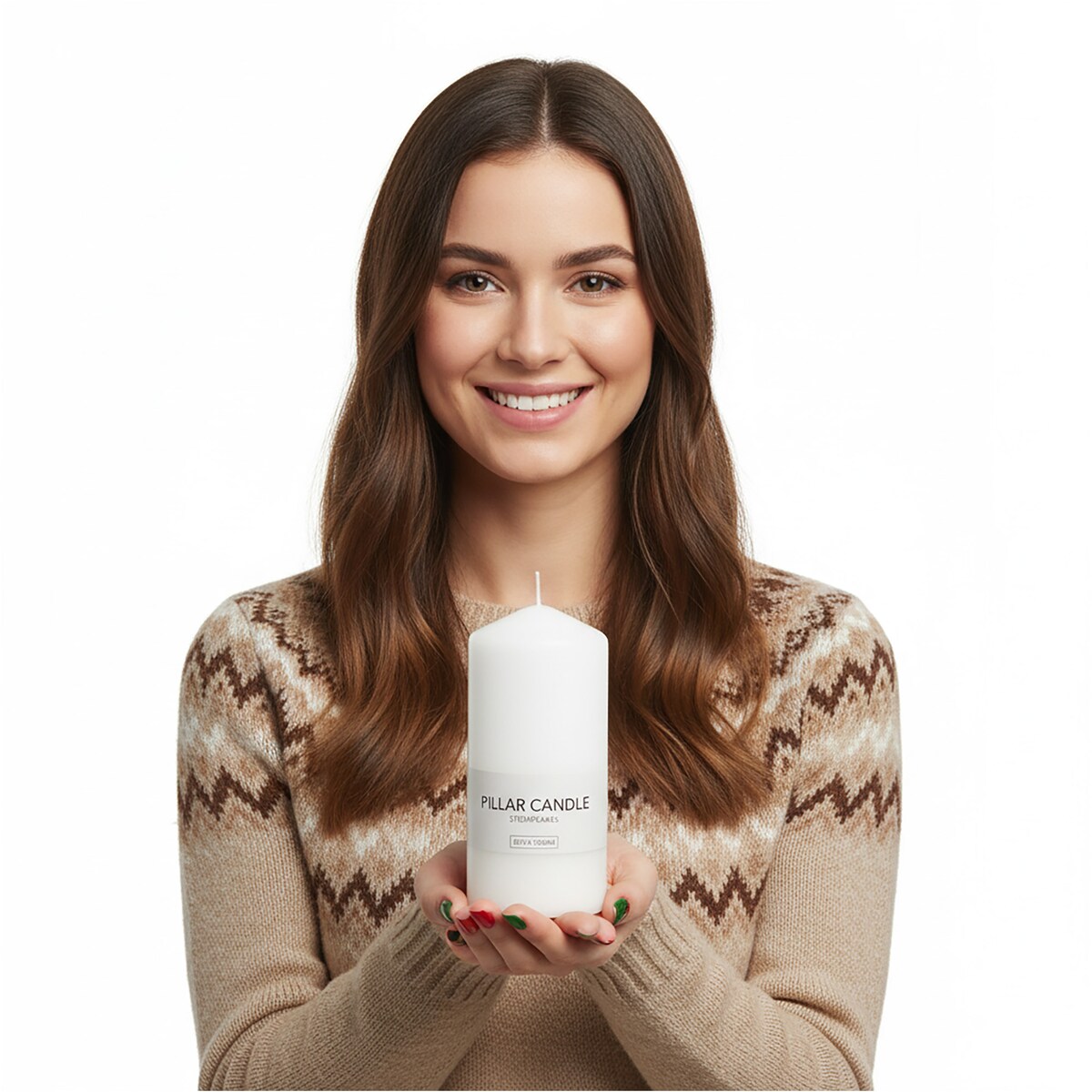 Świeca Świeczka Świąteczna Boże Narodzenie Filar Prosta 7X15 Cm Biała