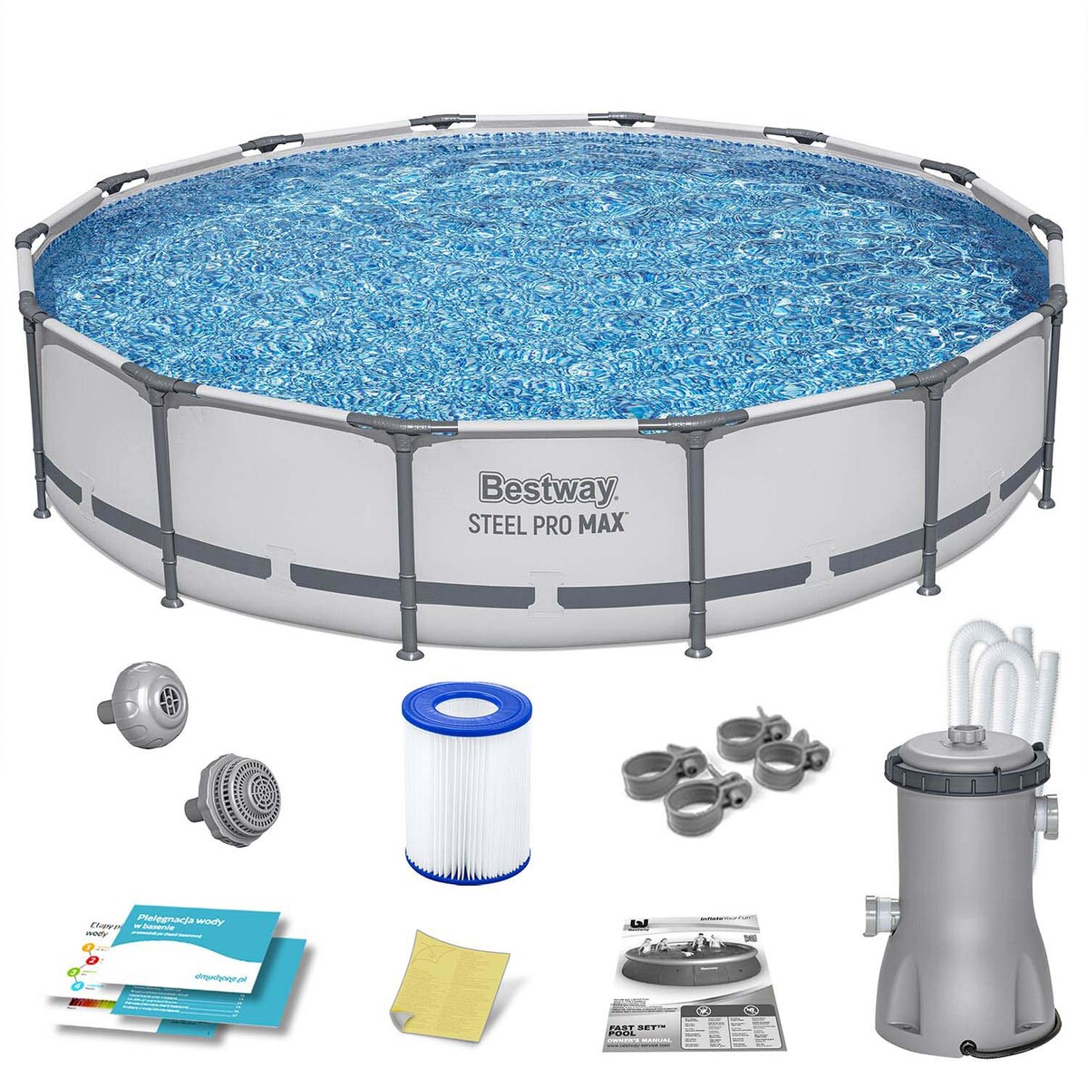 Basen stelażowy ogrodowy 427x84 Bestway zestaw 9w1