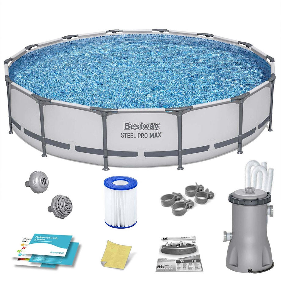 Basen stelażowy ogrodowy 427x84 Bestway zestaw 9w1