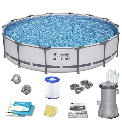Basen stelażowy ogrodowy 427x84 Bestway zestaw 9w1