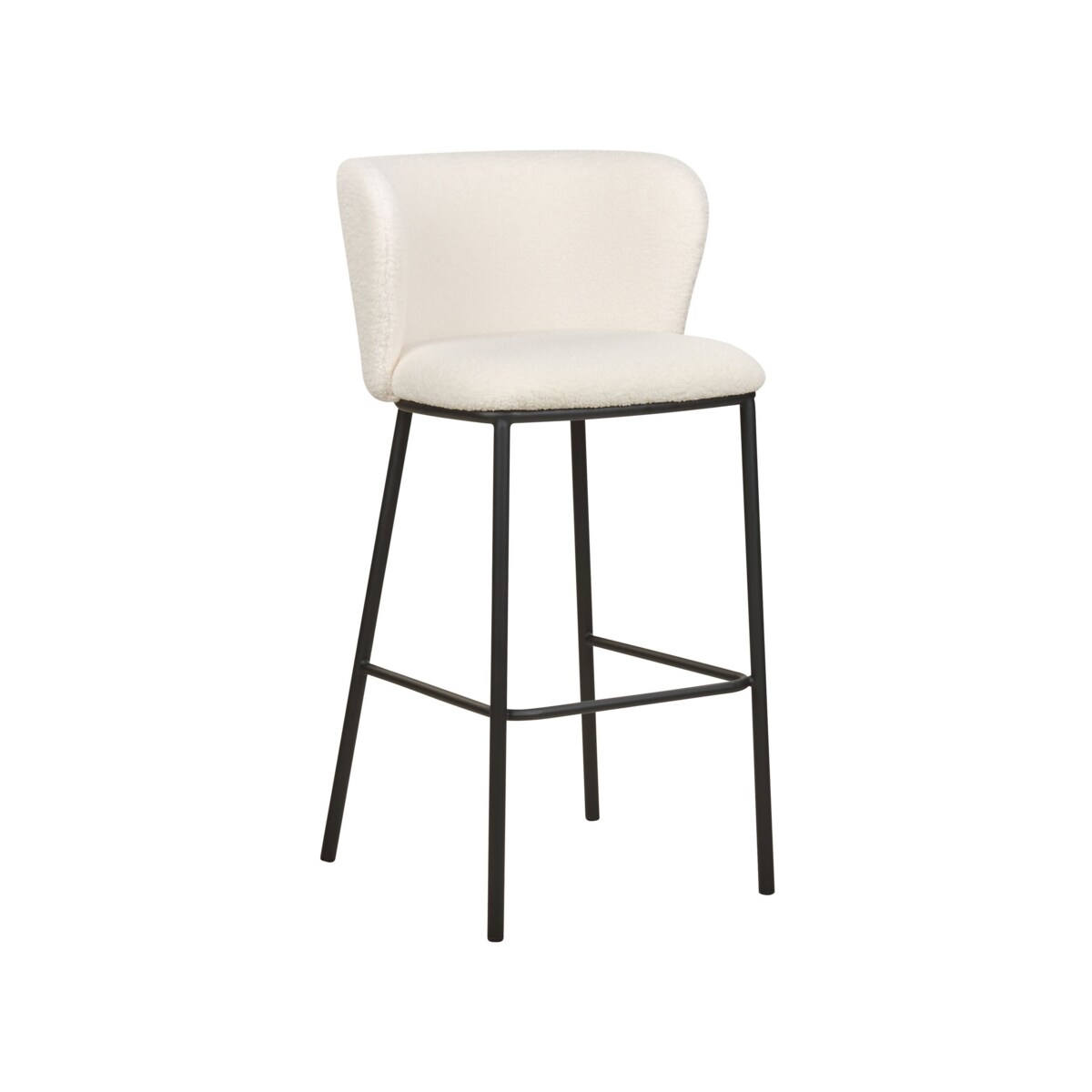 Zestaw 2 krzeseł barowych boucle biały MINA