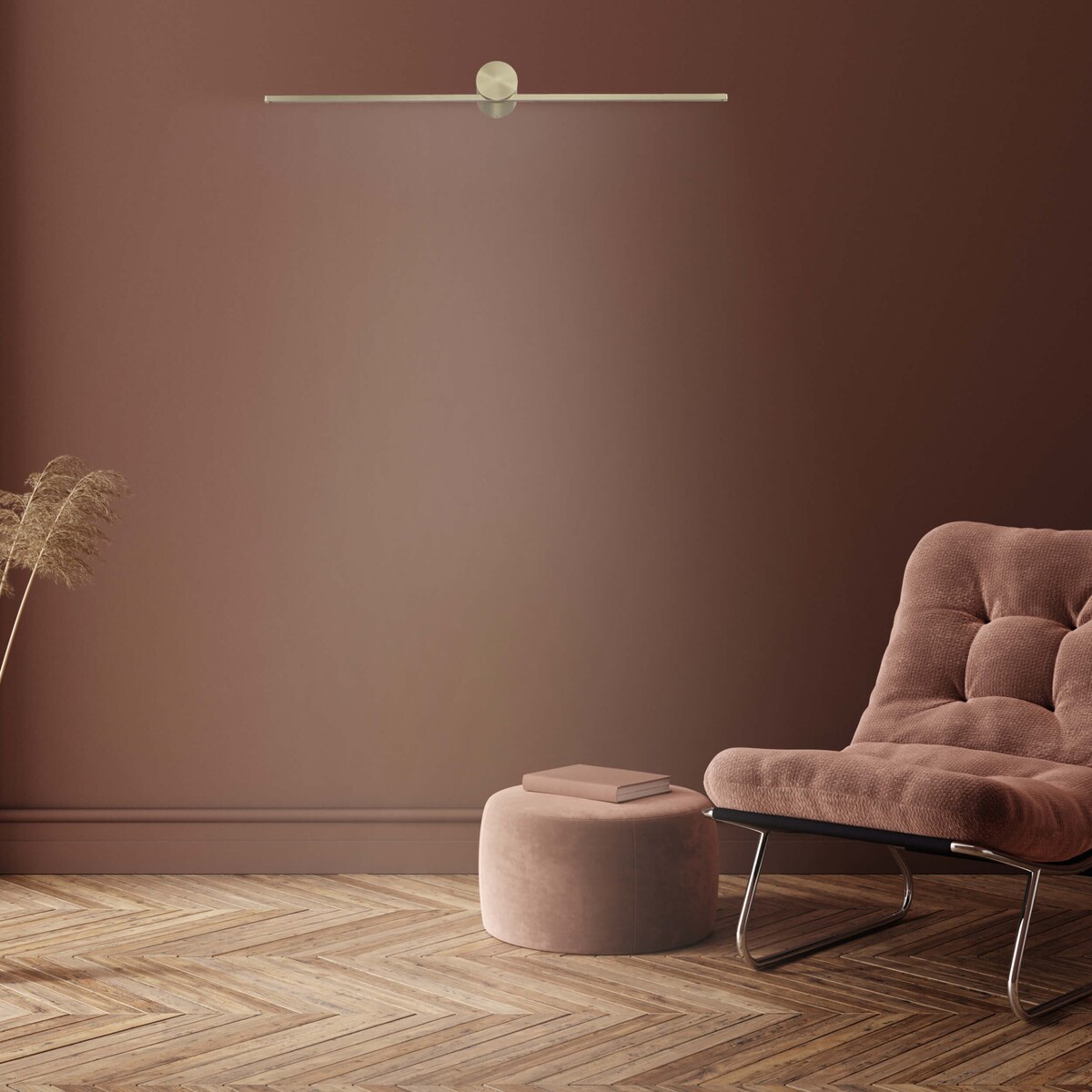 Złoty kinkiet Modern Slim L LP-777/1W L GD LED 8W podłużna łazienkowa lampa ścienna