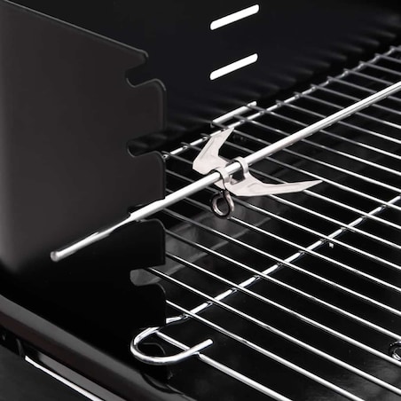 vidaXL Grill węglowy na kółkach, czarny, stalowy