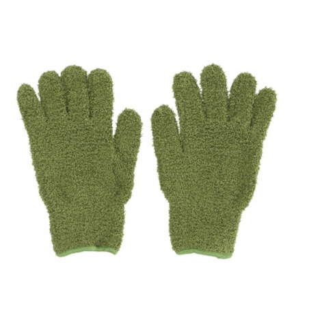 Rękawice do czyszczenia kwiatów roślin przeciwpyłowe mikrofibra zielona rozm.M ESCHERT DESIGN