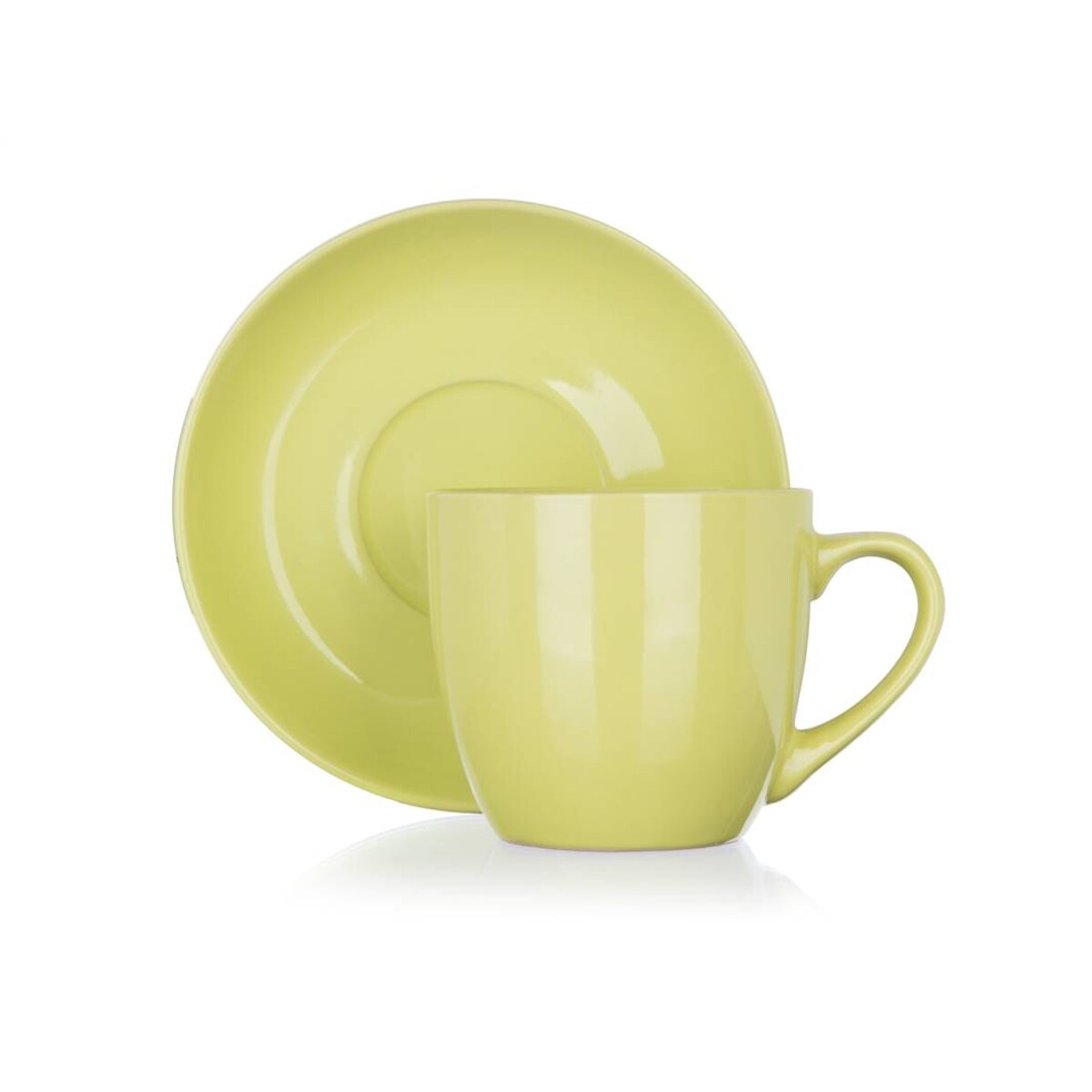 FILIŻANKA + SPODEK zielony jasny 250 ml na espresso kawę herbatkę prezenty