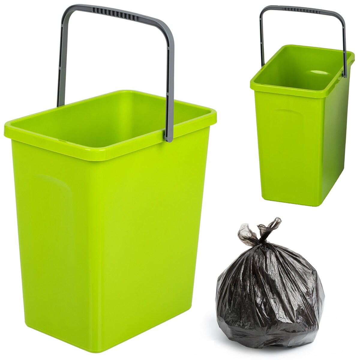Pojemnik Plasitkowy Do Segregacji Śmieci Odpadów Kosz 10 L Zielony