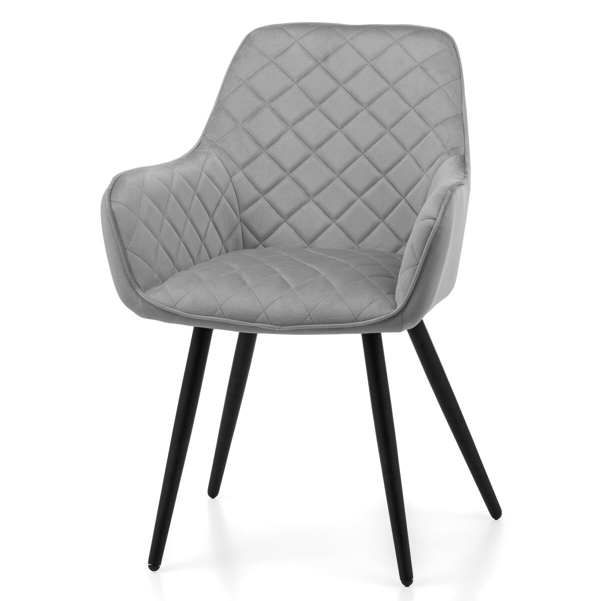 Krzesło tapicerowane COLIN aksamit velvet welur do salonu jadalni jasnoszary