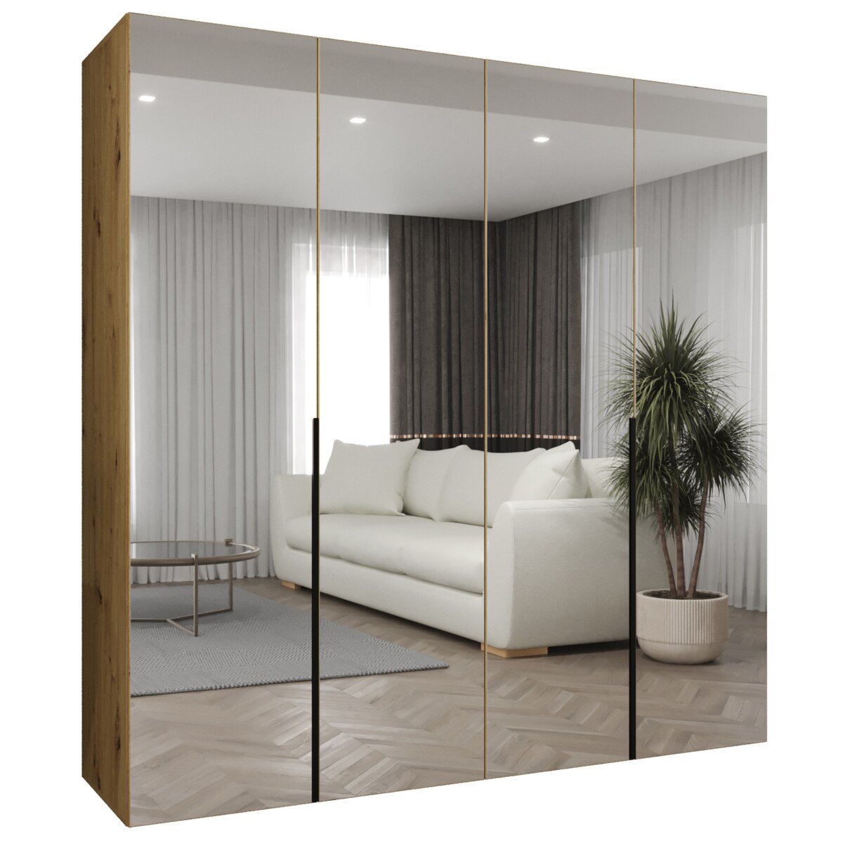 Szafa uchylna otwierana ALICANTE 3 200 wys. 202 cm Artisan + u. Czarny