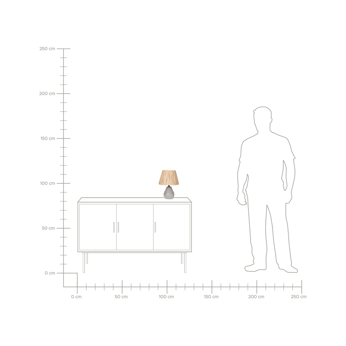 Zestaw 2 lampek nocnych ceramicznych szary ARWADITO
