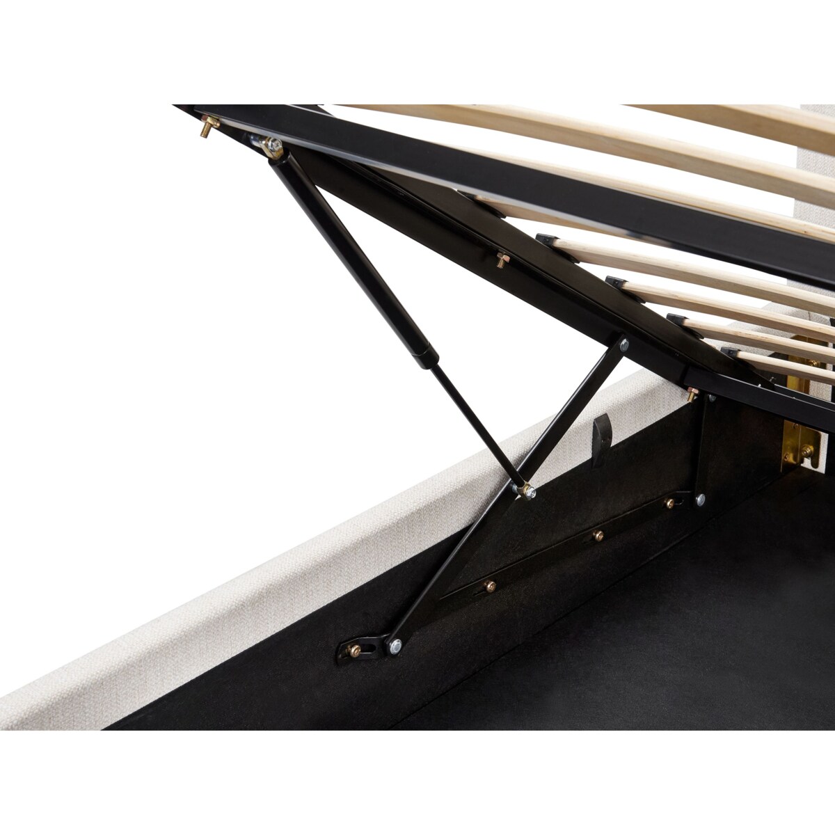 Łóżko z pojemnikiem LAGORD 160 x 200 cm Złamana biel