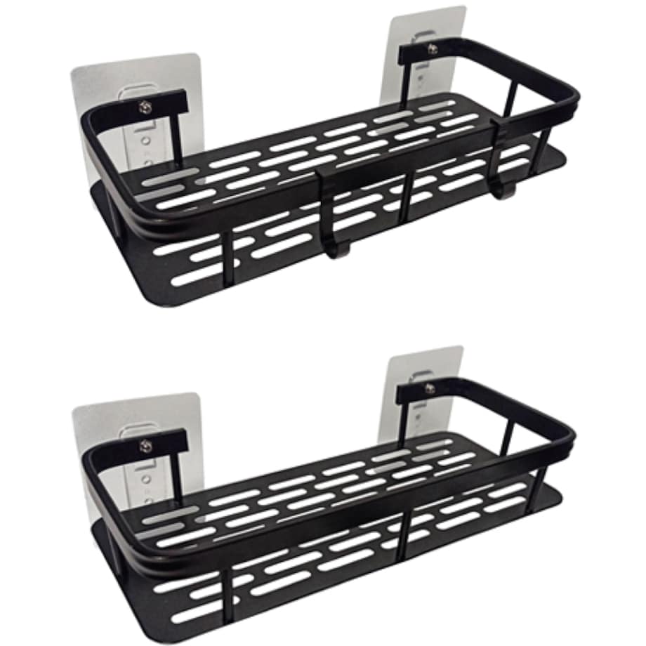 Półka Łazienkowa pod prysznic 2 Sztuki, Czarna