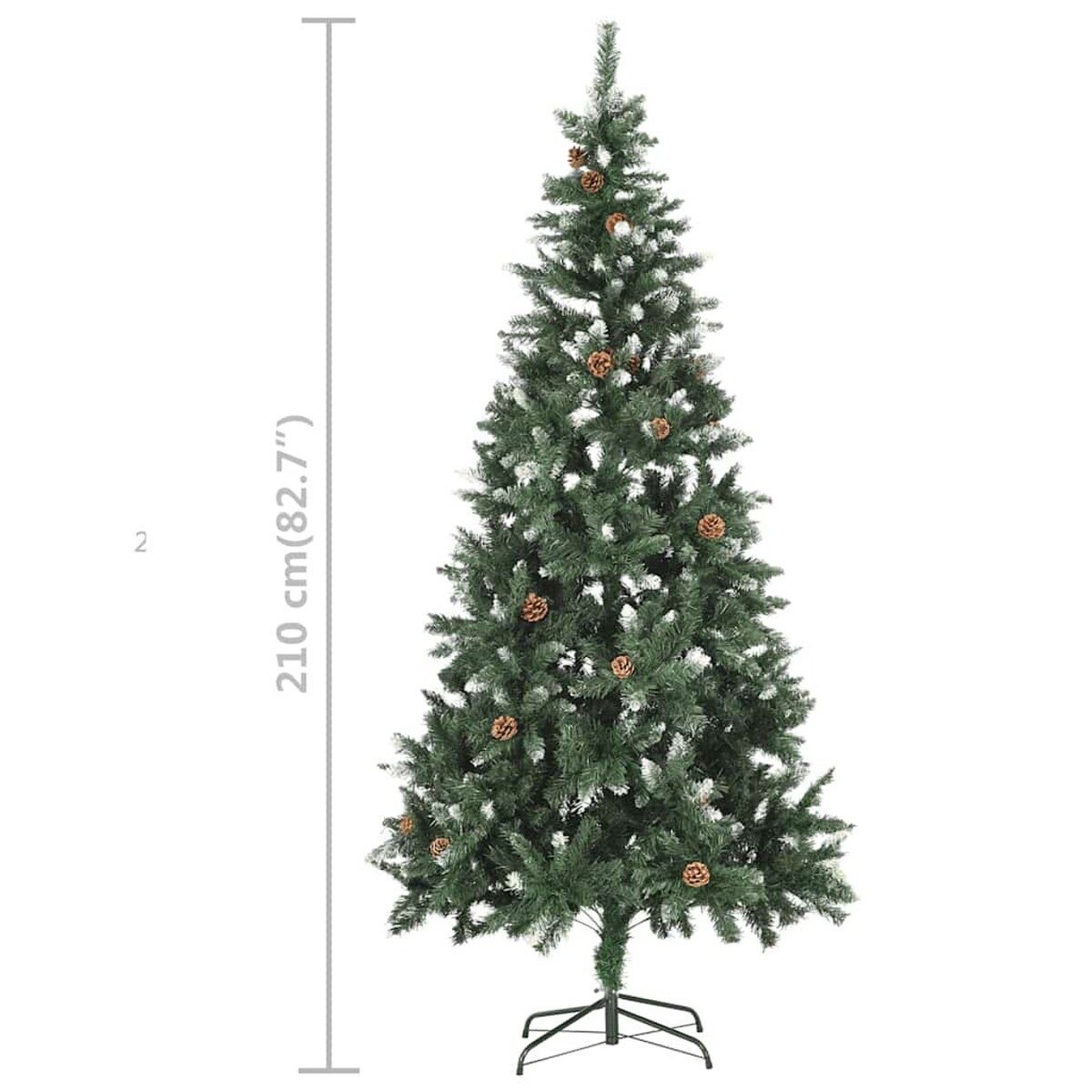 vidaXL Sztuczna choinka z lampkami i bombkami, 210 cm