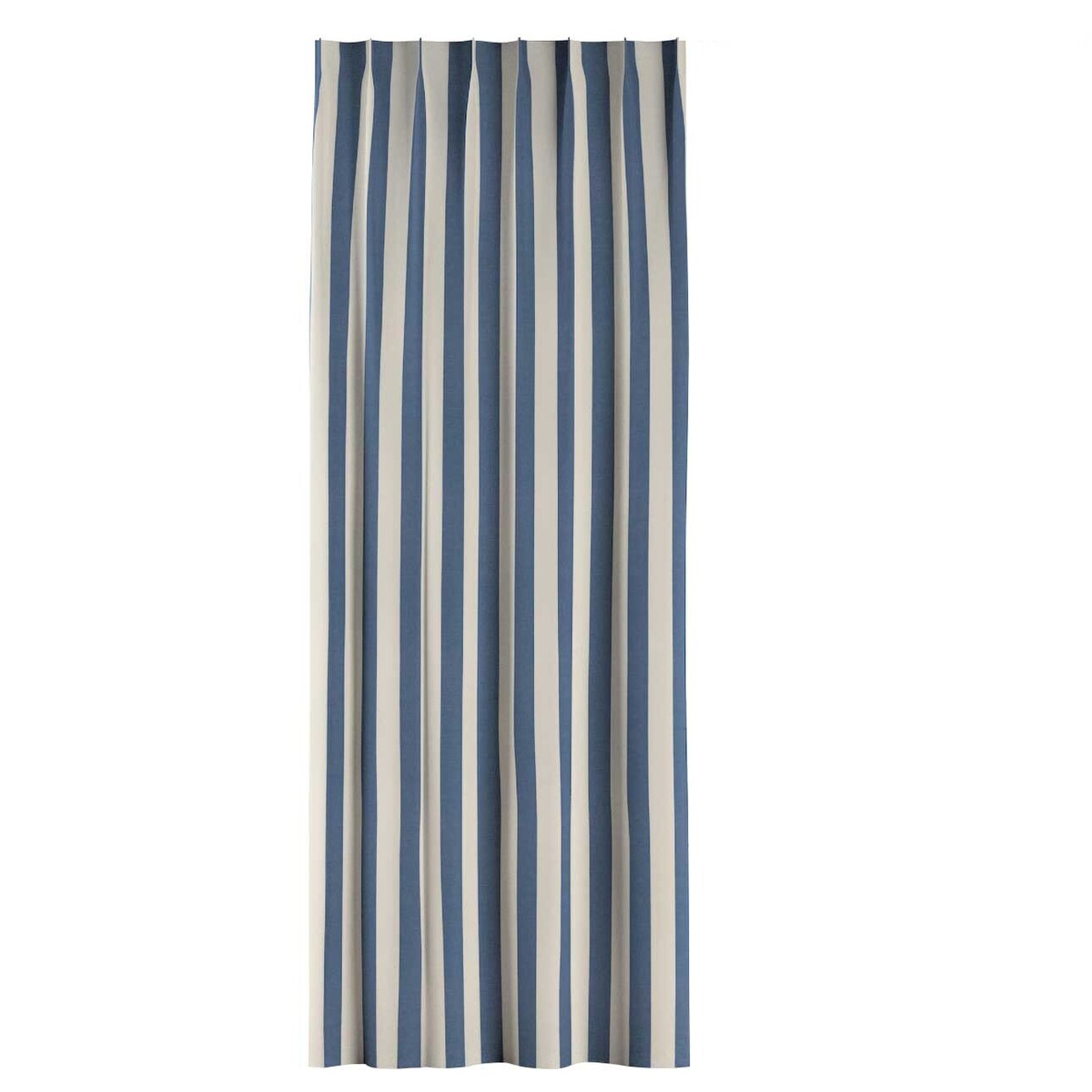 Zasłona na haczykach flex pojedynczych 130x245 niebiesko-białe pionowe pasy (5,5cm)