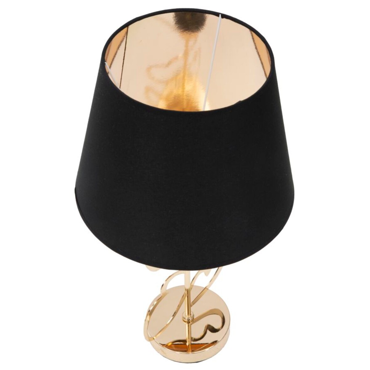Lampa stołowa Glam Harts, kolor czarny i złoty, żelazo i papier, 30 x 30 x 54,5 cm, 1 x E27, styl glamour, do salonu i sypialni, Mauro Ferretti