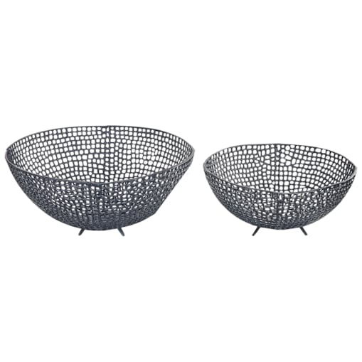 Zestaw 2 mis dekoracyjnych KRUKUT Metal Czarny
