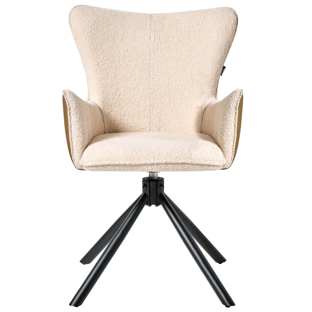 Zestaw 2 krzeseł do jadalni Obrotowy NOVI Boucle Jasnobeżowy