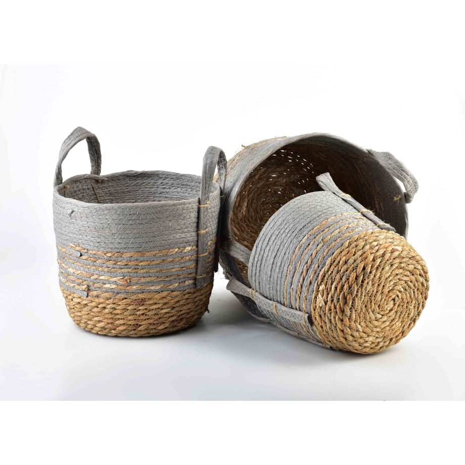 BALI Komplet 3 koszy 33x33xH:26/28x28xH:23/23x23xH:20cm