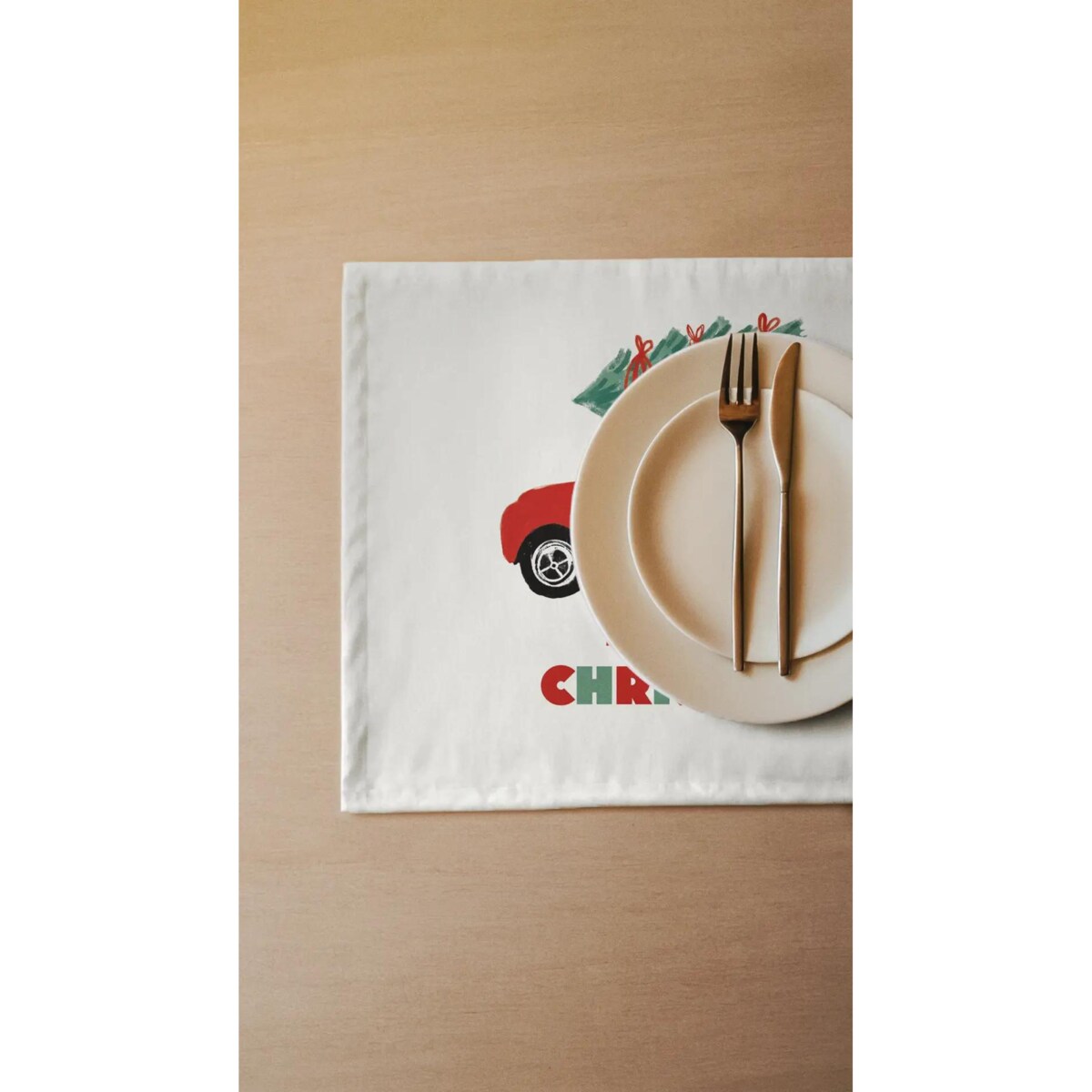 Podkładki świąteczne - Świąteczny samochód - Merry Christmas