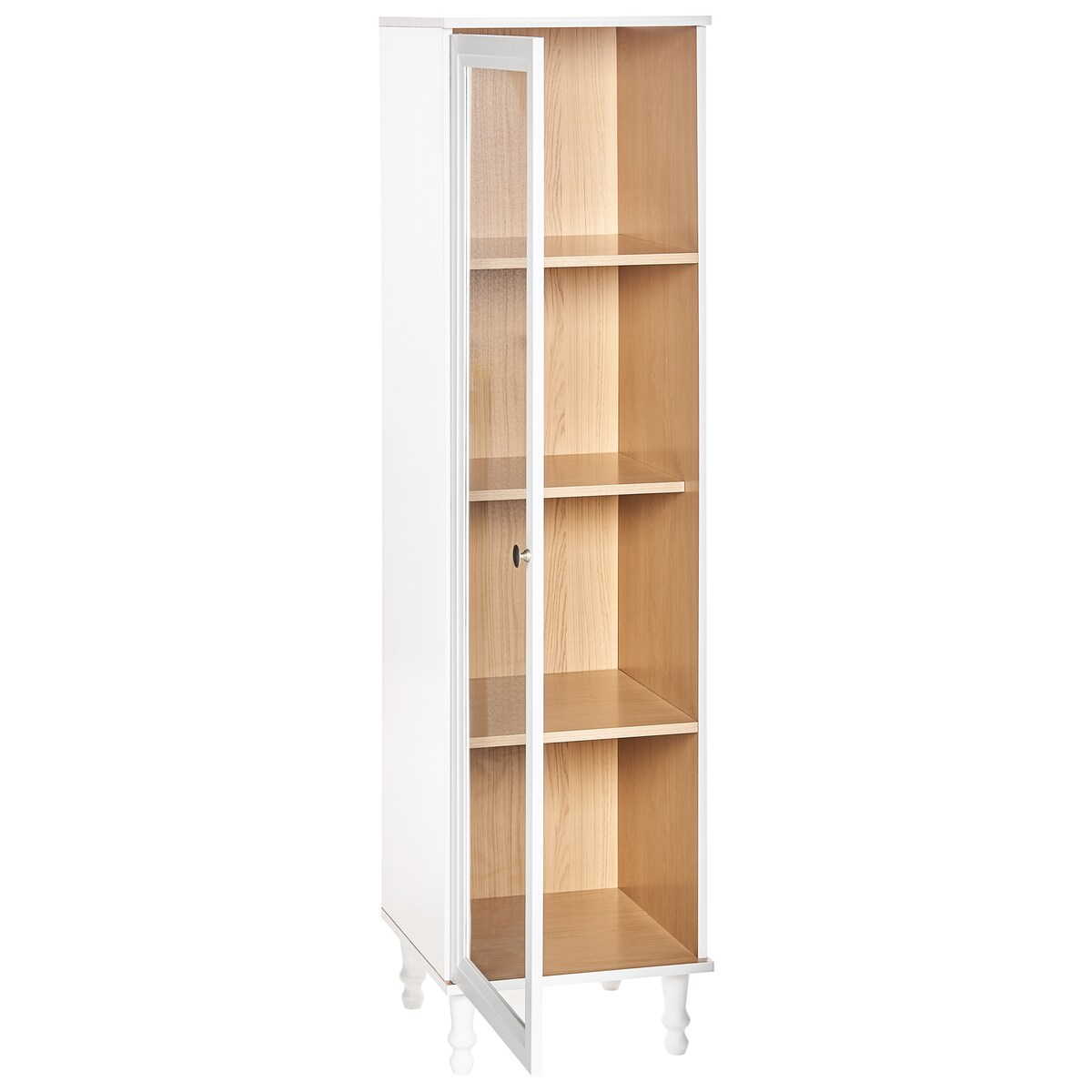 Witryna ze szklaną gablotą TINGLEDALE 40 cm Biały