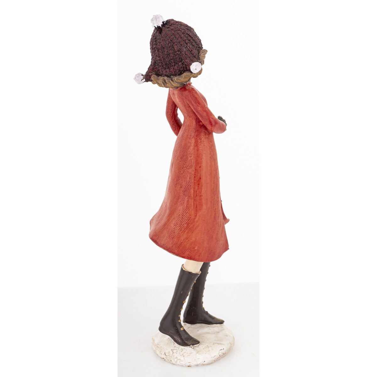 Figurka - Zimowa dziewczynka 20x7x7 cm TOSIA czerwona