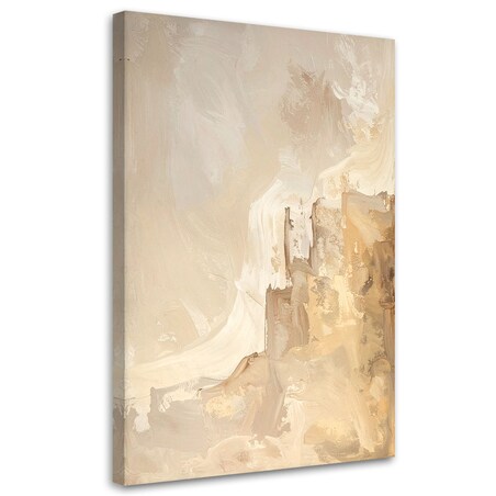 Obraz do salonu sypialni biura spa, Nowoczesna Pastelowa Abstrakcja w kolorach beżu 60x90 cm