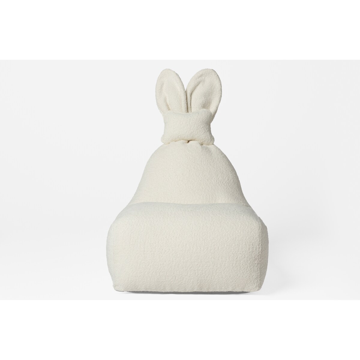 Uszata pufa siedzisko z oparciem Funny Bunny Teddy - Off White