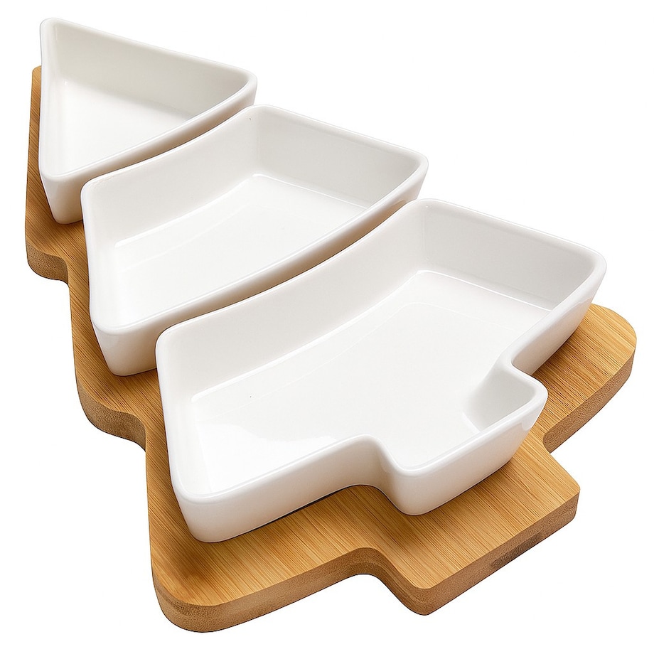 Porcelanowe miseczki na przekąski LUMORA, kształt choinki