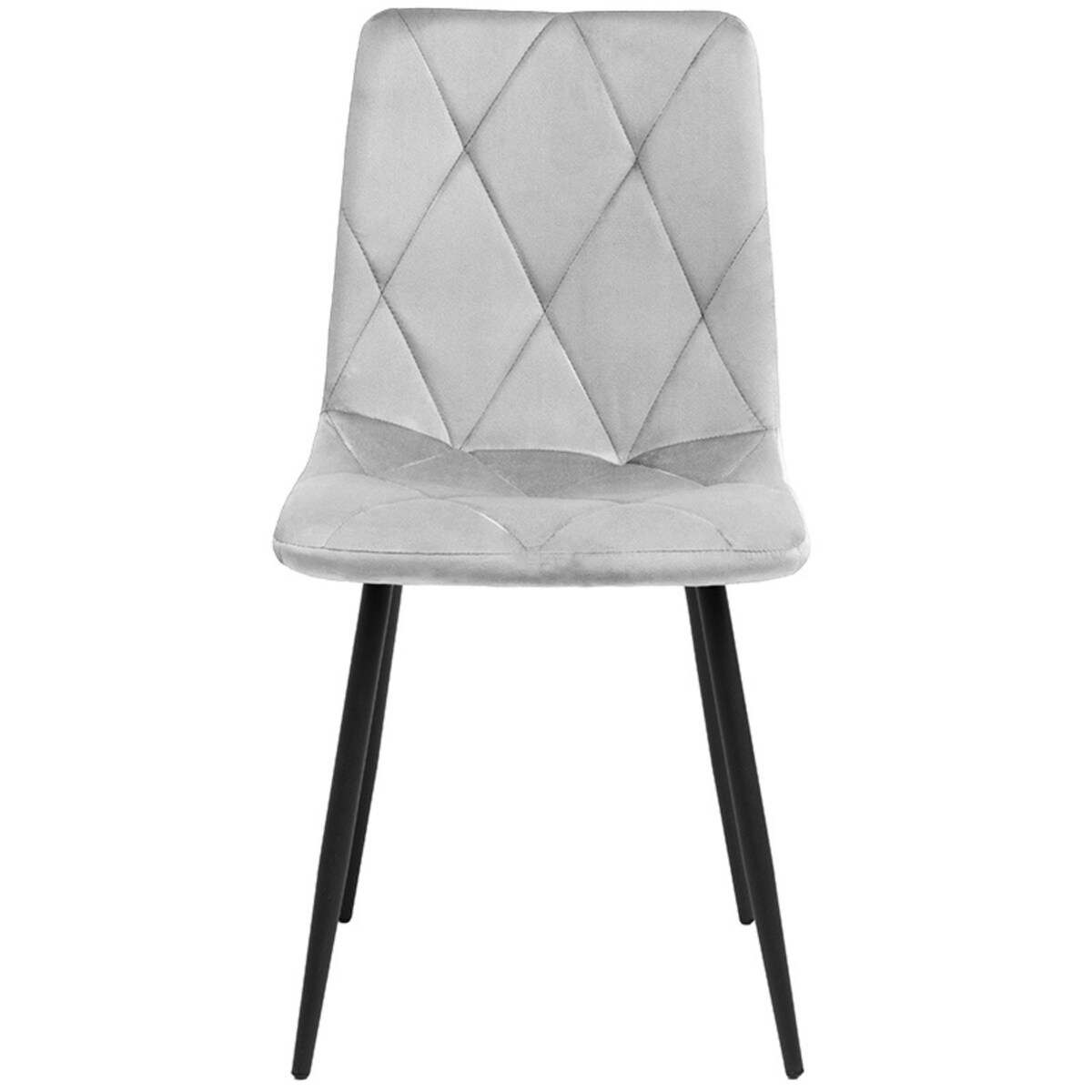 Krzesło tapicerowane szare do jadalni salonu pikowane wygodne nowoczesne