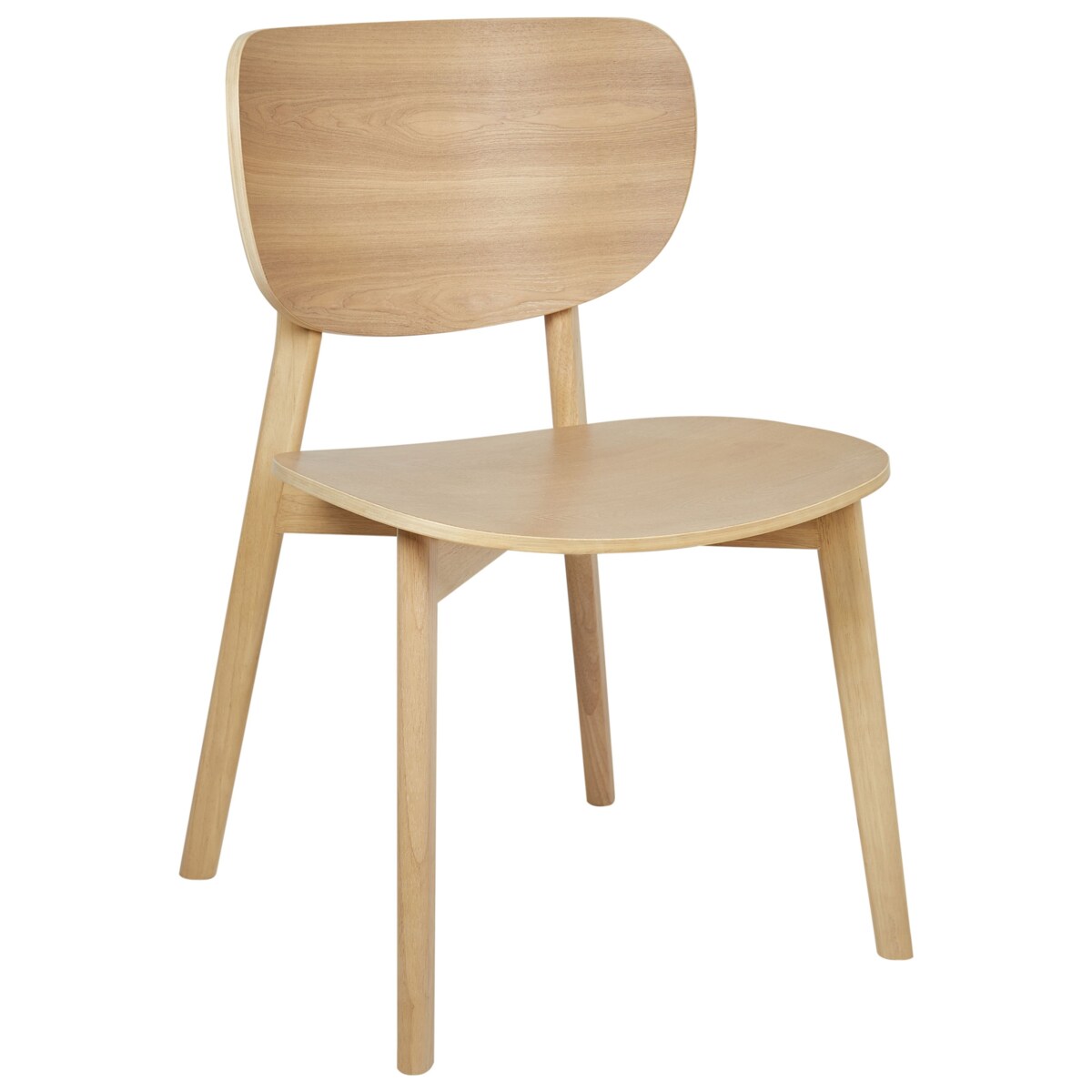 Zestaw 2 krzeseł do jadalni OVERLY Drewno kauczukowe Jasne drewno