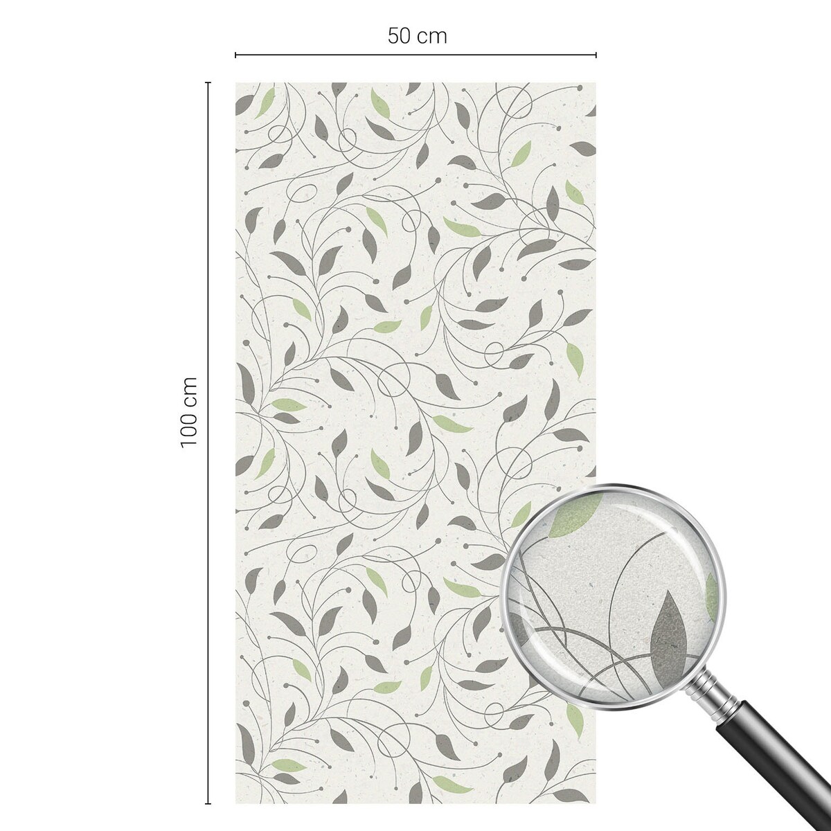 Folia na okno chroniąca prywatność - Nowoczesne wzory liści w delikatnej kolorystyce - 50x100 cm