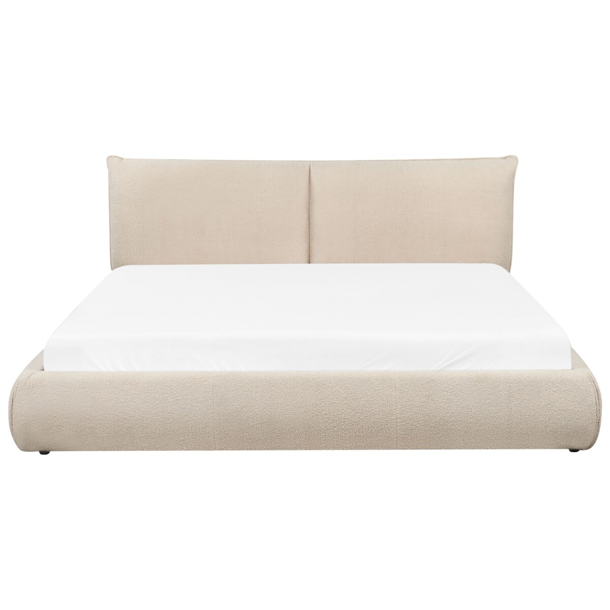 Łóżko Boucle VINAY 180 x 200 cm Jasnobeżowy