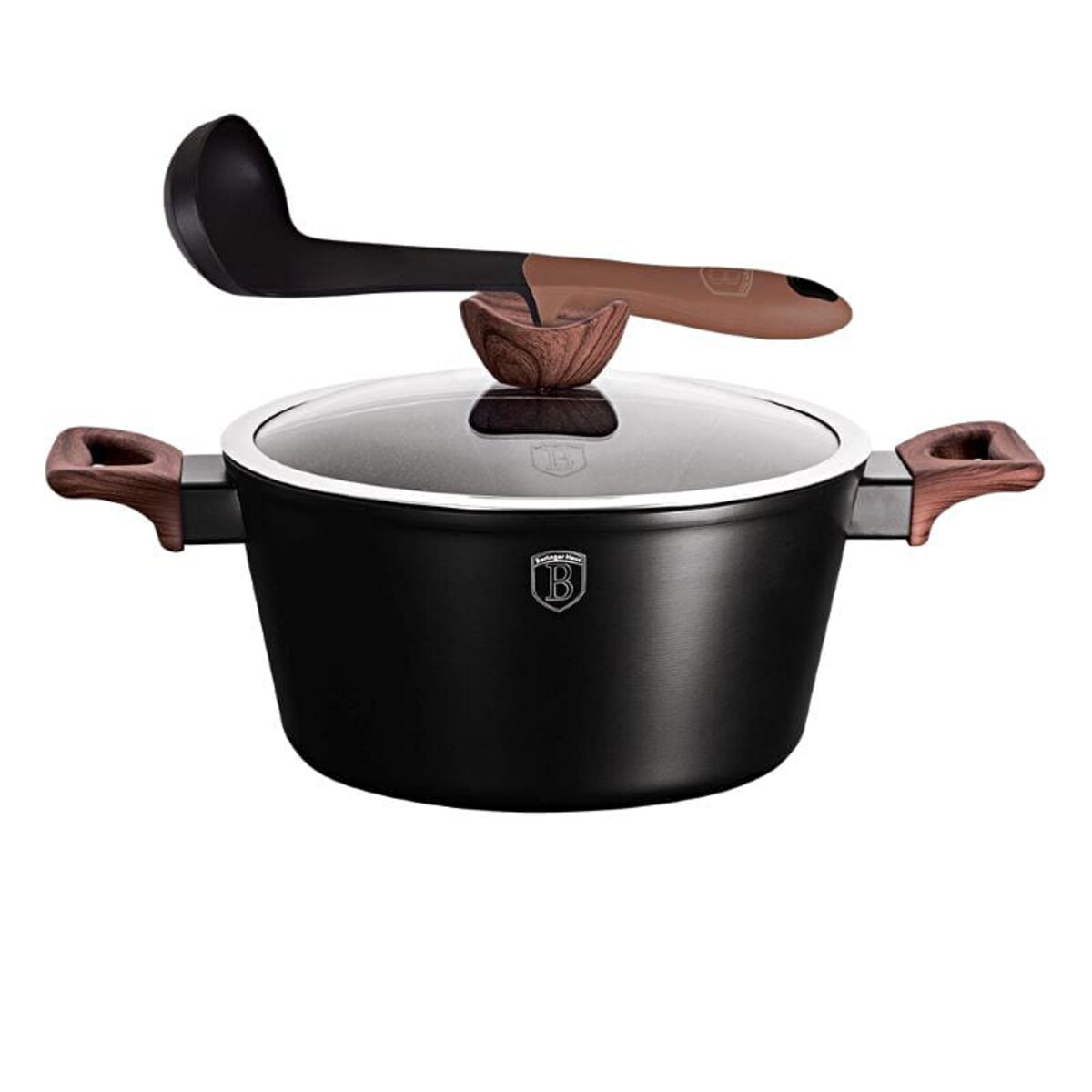 Zestaw 15 elementów garnki, patelnie, akcesoria Ebony Rosewood Berlinger Haus BH-1537