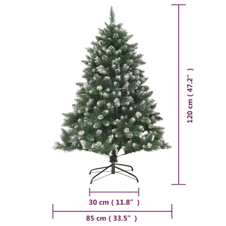vidaXL Sztuczna choinka ze stojakiem, 120 cm, PVC