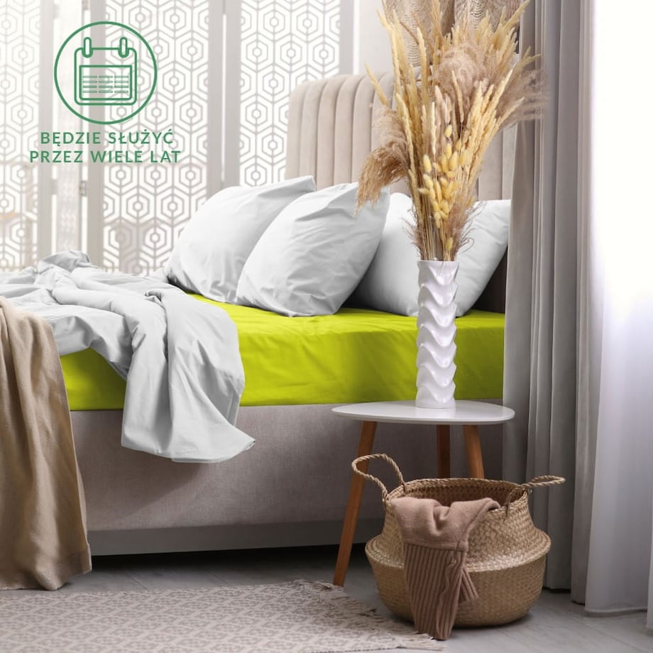 Prześcieradło frotte z gumką 200x220 kolor limonka