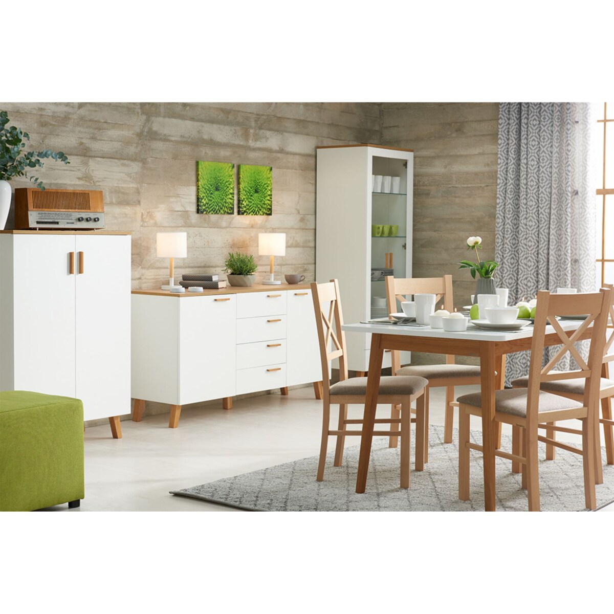 KONSIMO FRISK Biały rozkładany stół skandynawski