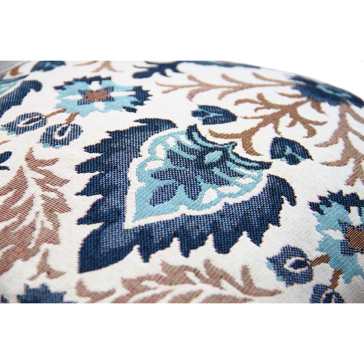 Folkowa poduszka gobelinowa 45x45 Aria - kremowo niebieska