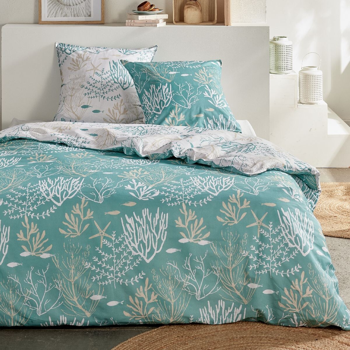 Pościel bawełniana 220 x 240 cm AIRY DAWN, wzór roślinny