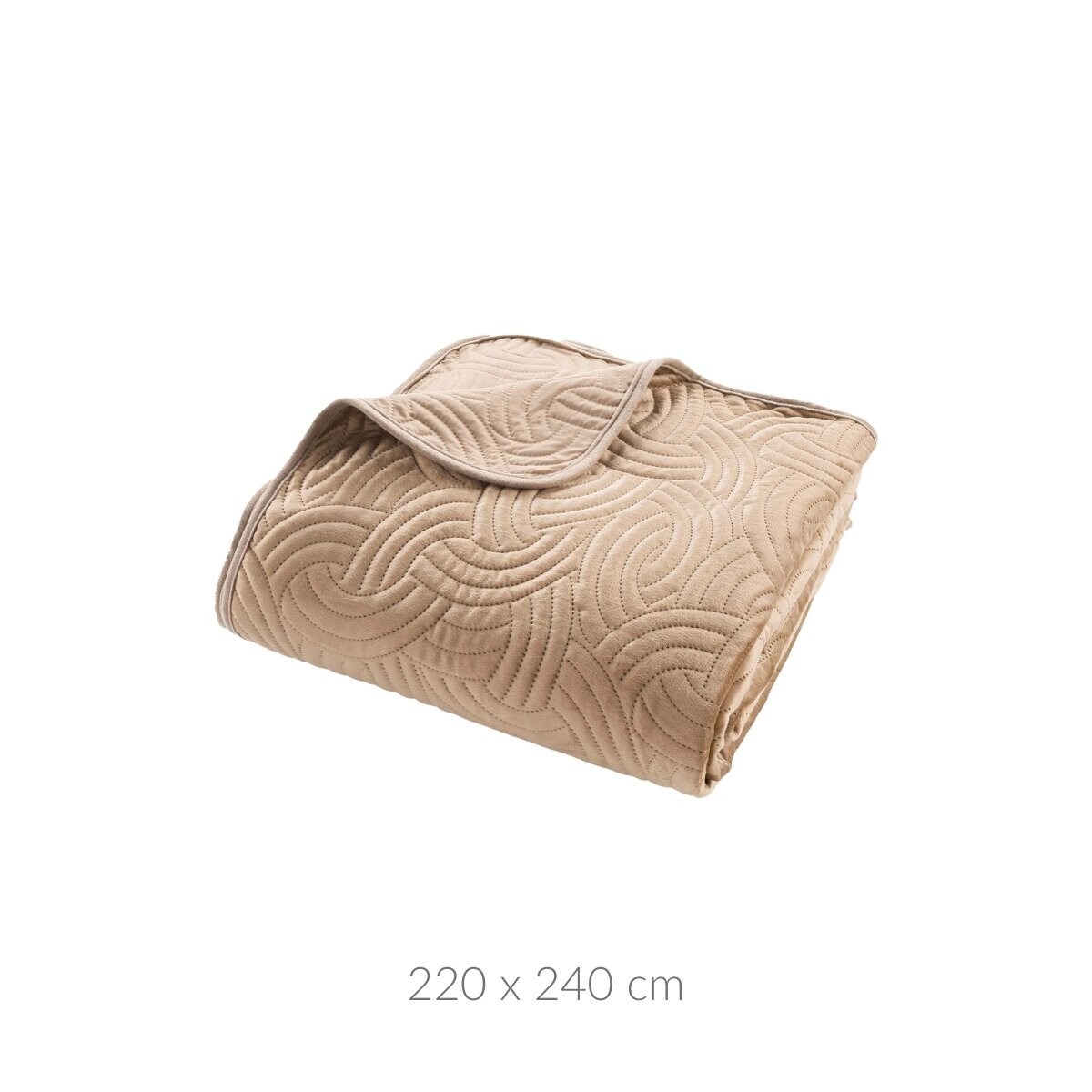 Narzuta beżowa 220x240 cm i 2 poszewki - ADANA - III