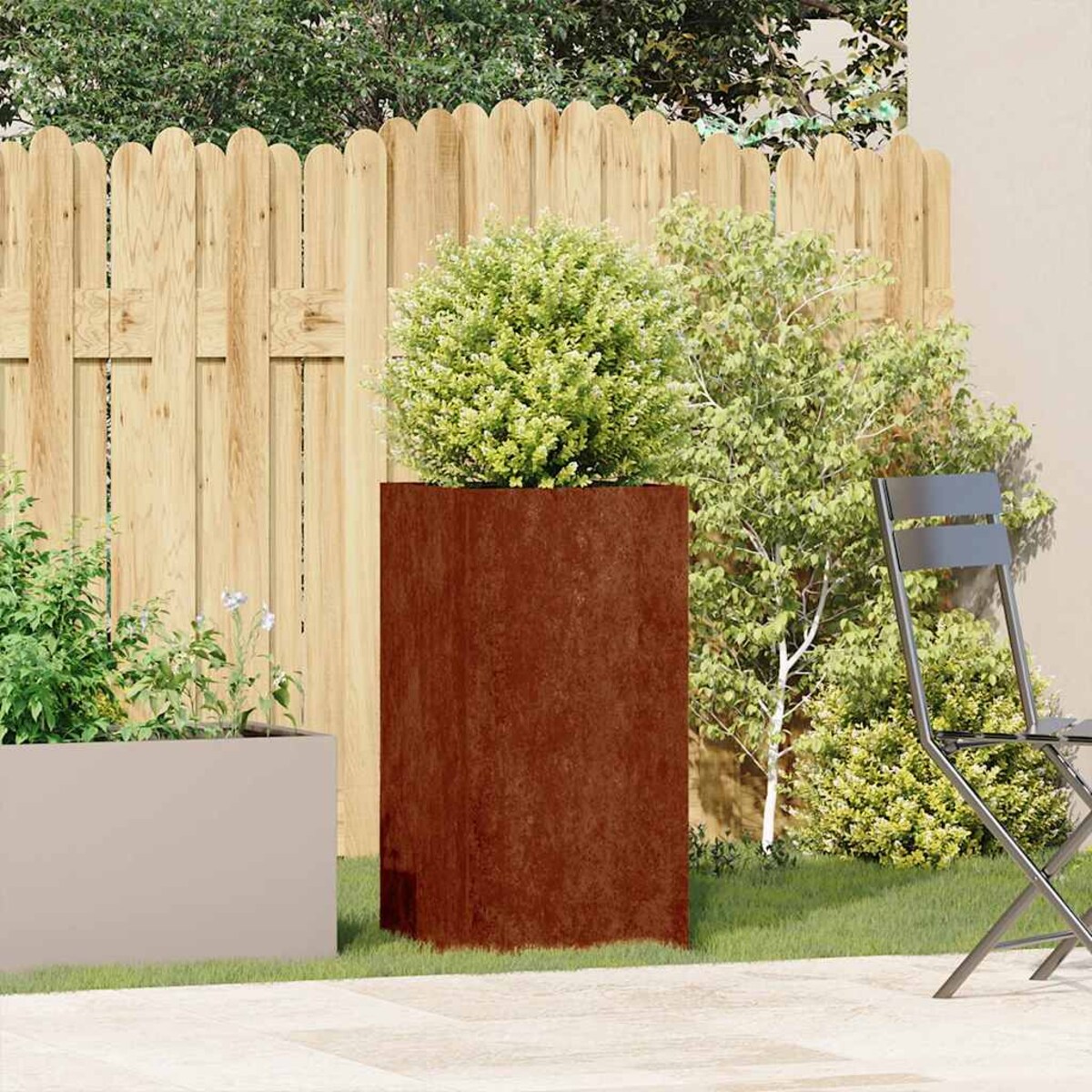 vidaXL Doniczka Rusty 40x40x80 cm Stal nierdzewna
