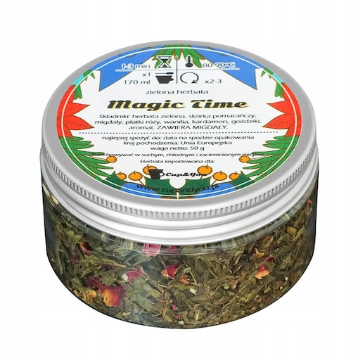 HERBATA ZIELONA ŚWIĄTECZNA ZIMOA ROZGRZEWAJĄCA SYPANA MIESZANKA PREZENT UPOMINEK POD CHOINKĘ NA ŚWIĘTA GWIAZDKĘ MIKOŁAJA BOŻE NARODZENIE DLA KOBIETY FACETA MĘŻCZYZNY