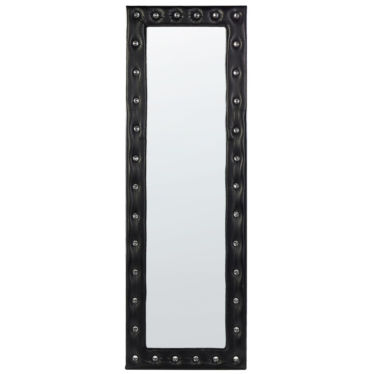 Lustro stojące ekoskóra 50 x 150 cm czarne ANSOUIS